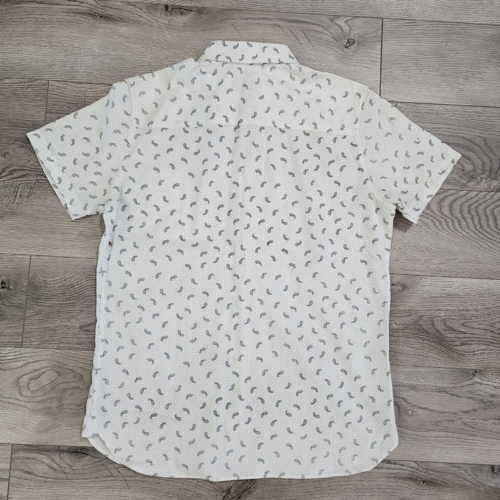 Bedford Park Shirt Men M Black White Button Down Short Sleeve Cotton Luxury NWT - Picture 3 of 8